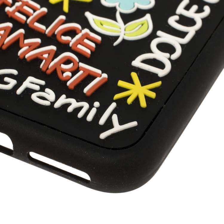 Pre Owned Dolce & Gabbana Black Rubber Abstract Appliques iPhone X Case