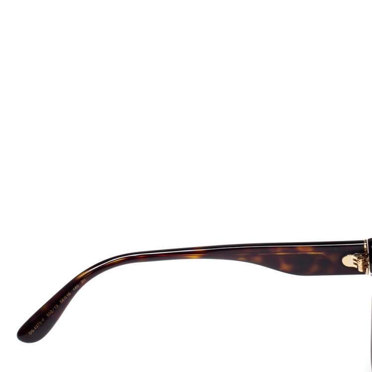 Pre Owned Dolce & Gabbana Dark Havana/ Brown Gradient DG 4370-F Cat Eye Sunglasses