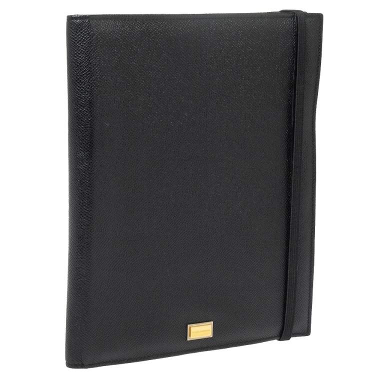 Pre Owned Dolce & Gabbana Black Leather Ipad Case