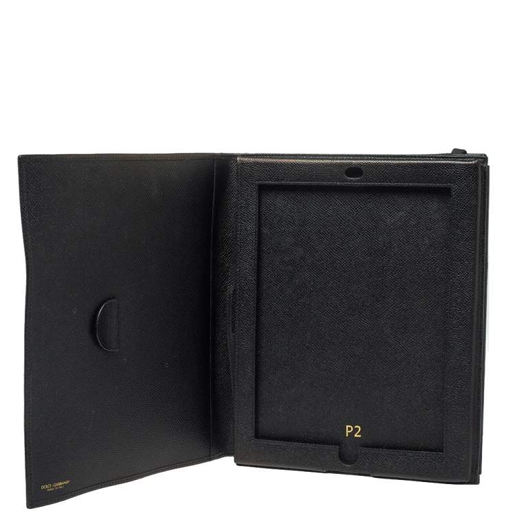 Pre Owned Dolce & Gabbana Black Leather Ipad Case