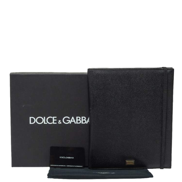 Pre Owned Dolce & Gabbana Black Leather Ipad Case