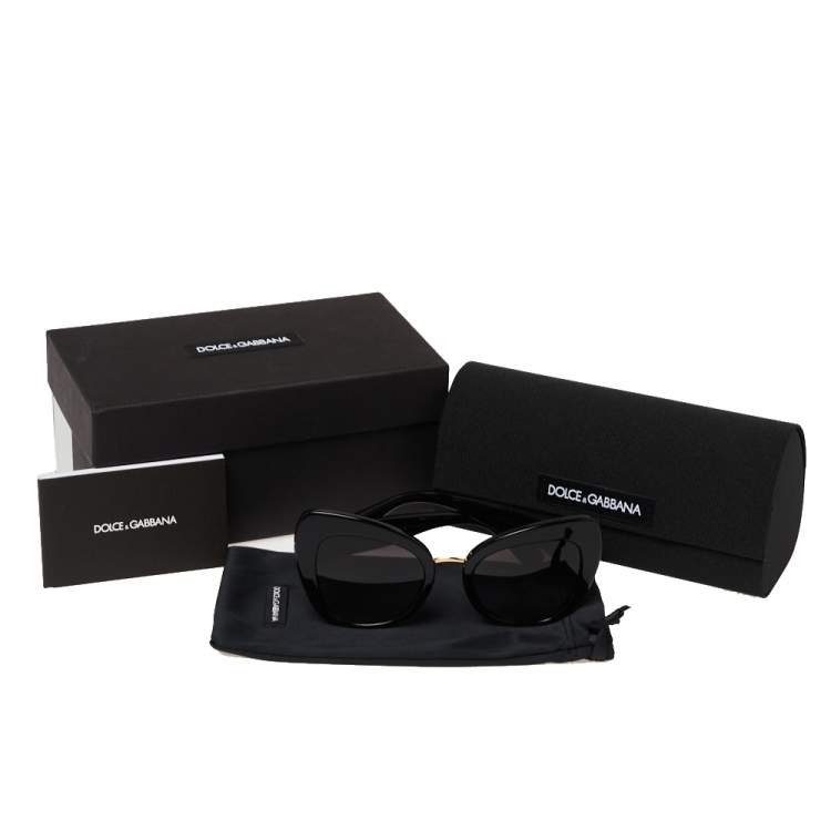 Pre Owned Dolce & Gabbana Black/ Grey Gradient DG4319 Cat- Eye Sunglasses