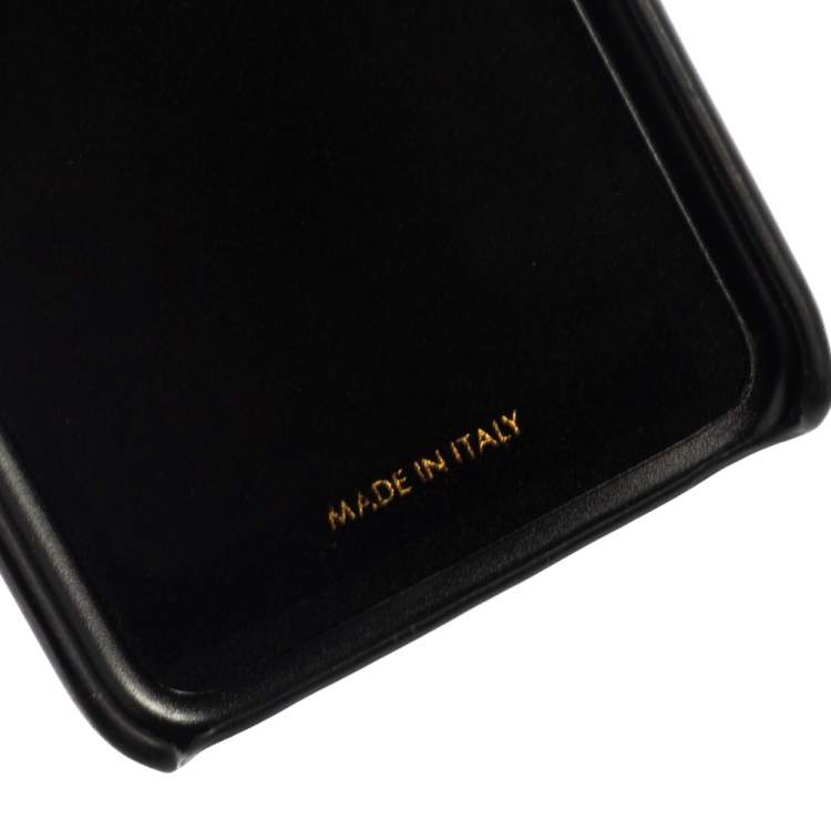 Pre Owned Dolce & Gabbana Black Leather DG Amore iPhone X Cover