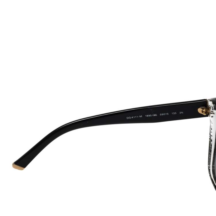 Pre Owned Dolce & Gabbana Black Lace / Grey Gradient DG 4111 Cateye Sunglasses