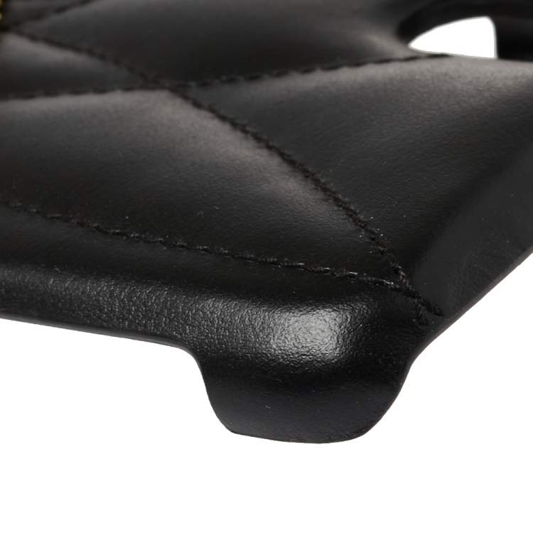 Pre Owned Dolce & Gabbana Black Leather Sacred Heart iPhone X Cover 