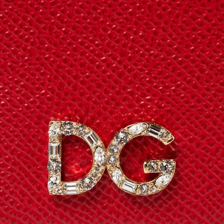 Pre Owned Dolce & Gabbana Red/Black Leather Dauphine iPhone X Case