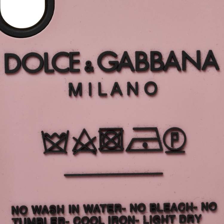 Pre Owned Dolce & Gabbana Pink Laundry Label Print iPhone XR Case