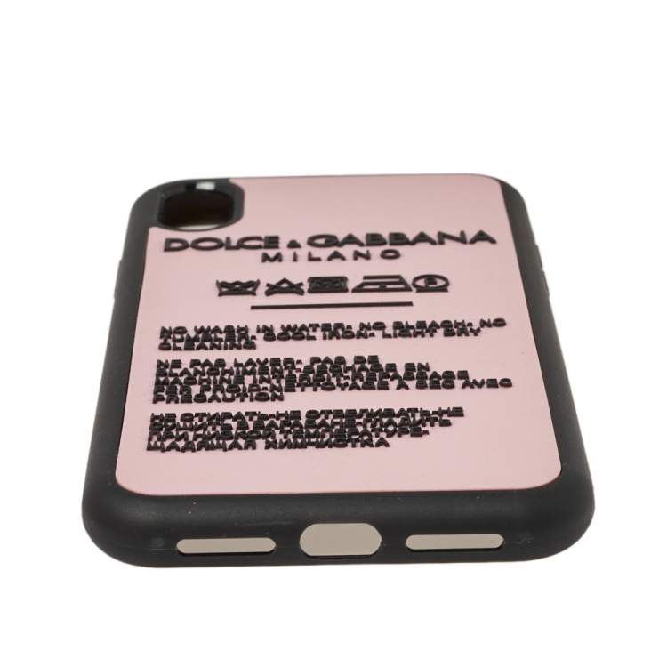 Pre Owned Dolce & Gabbana Pink Laundry Label Print iPhone XR Case