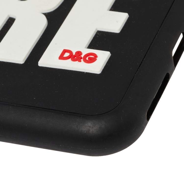 Pre Owned Dolce & Gabbana Black Amore Embossed PVC iPhone XS Max Case