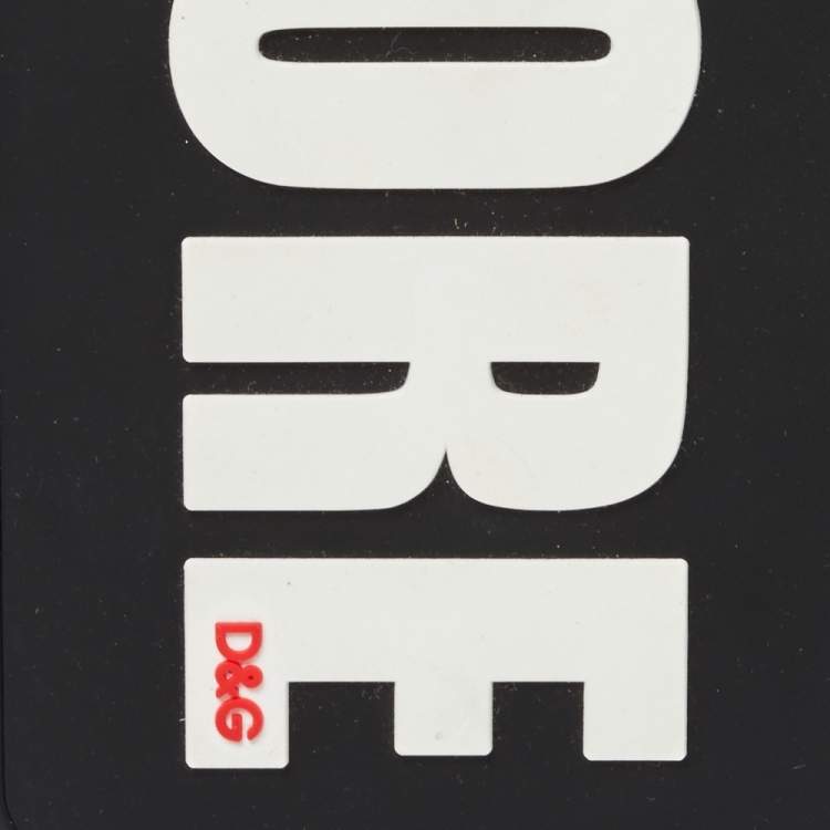 Pre Owned Dolce & Gabbana Black Amore Embossed PVC iPhone XS Max Case