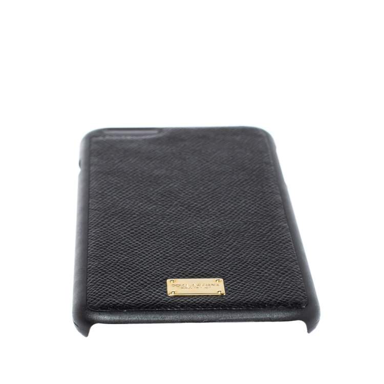 Pre Owned Dolce & Gabbana Black Leather iPhone 7/8 Plus Case
