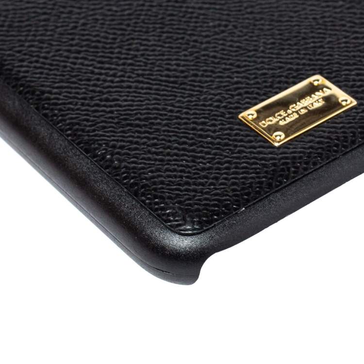 Pre Owned Dolce & Gabbana Black Leather iPhone 7/8 Plus Case