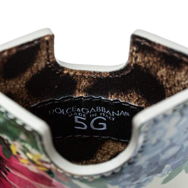 Pre Owned Dolce & Gabbana White Floral Print Patent Leather IPhone 5 Case