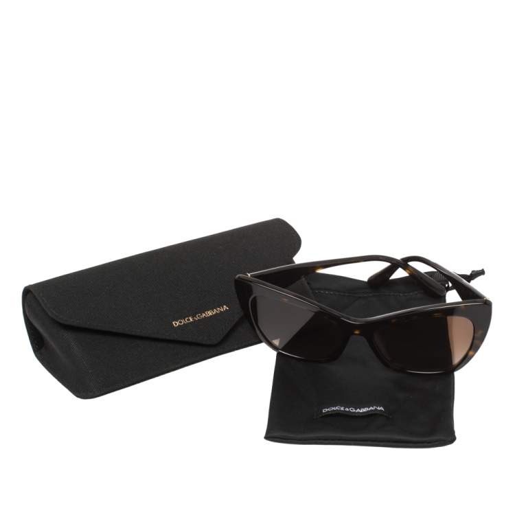 Pre Owned Dolce & Gabbana Dark Havana/Brown Gradient DG-4370 Cat Eye Sunglasses