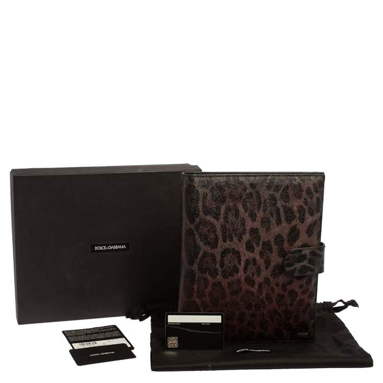Pre Owned Dolce & Gabbana Multicolor Leopard Print Leather Tablet 2 Case