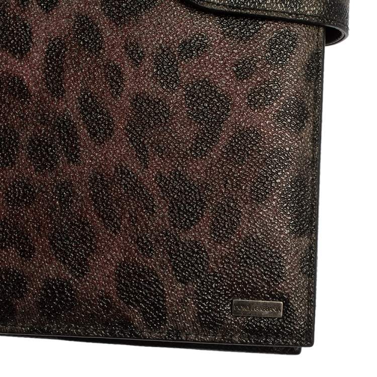 Pre Owned Dolce & Gabbana Multicolor Leopard Print Leather Tablet 2 Case