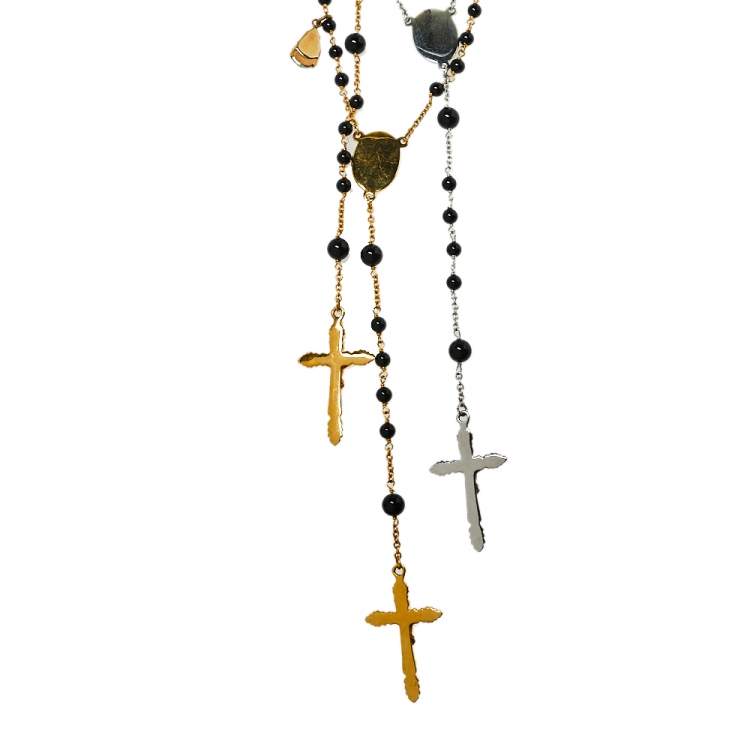 Pre Owned Dolce & Gabbana Beaded Multi Layered Rosary Necklace