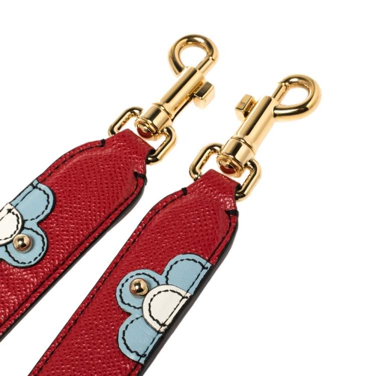 Pre Owned Dolce & Gabbana Multicolor Floral Leather Studded Bag Strap