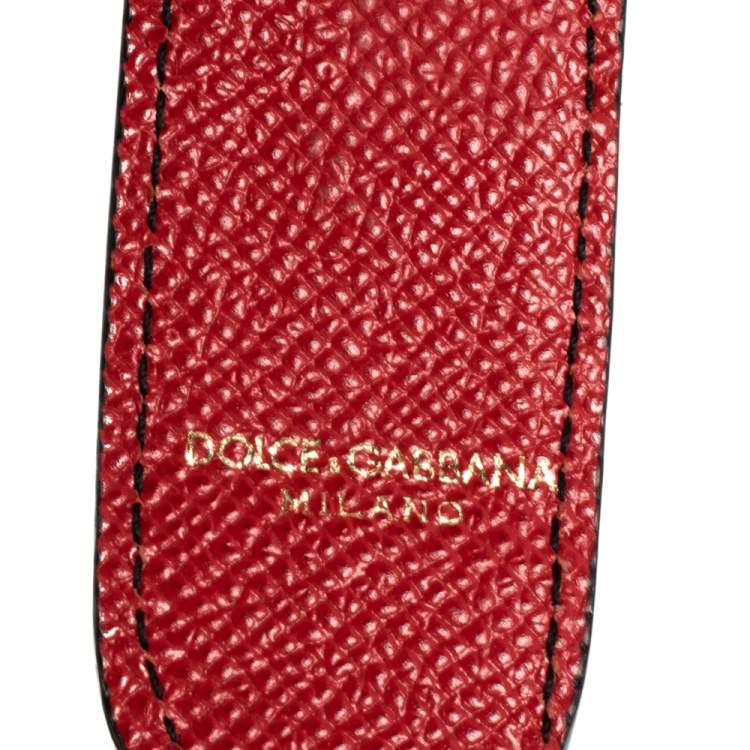 Pre Owned Dolce & Gabbana Multicolor Floral Leather Studded Bag Strap