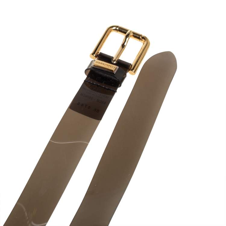 Pre Owned Dolce & Gabbana Black Transparent Vinyl Waist Belt 65CM