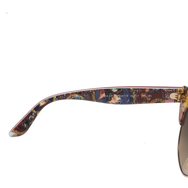 Pre Owned Dolce & Gabbana Red DG4277 Gradient Sicilian Cat Eye Sunglasses