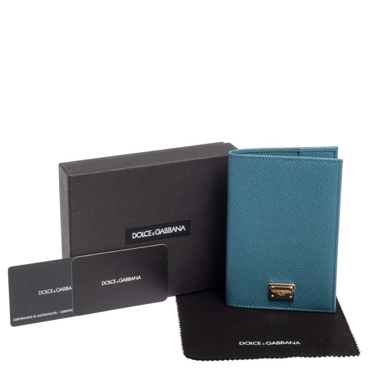 Pre Owned Dolce & Gabbana Blue Leather Passport Holder
