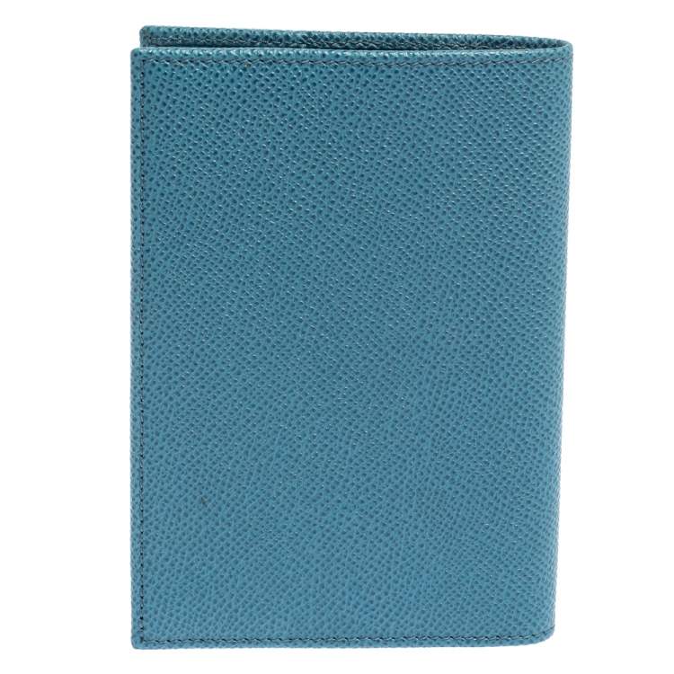Pre Owned Dolce & Gabbana Blue Leather Passport Holder