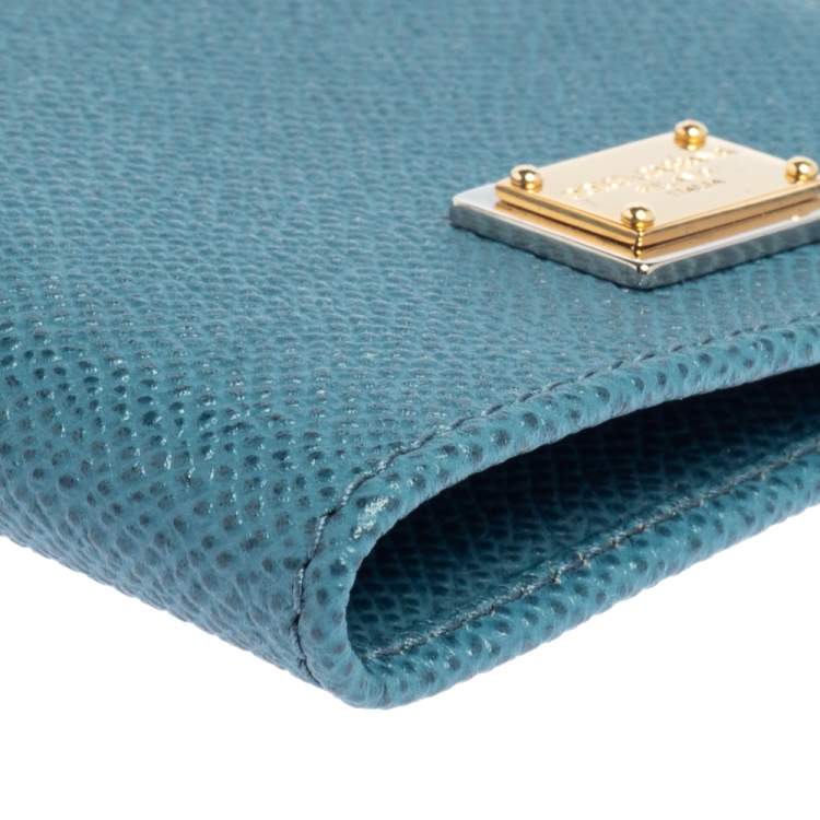 Pre Owned Dolce & Gabbana Blue Leather Passport Holder