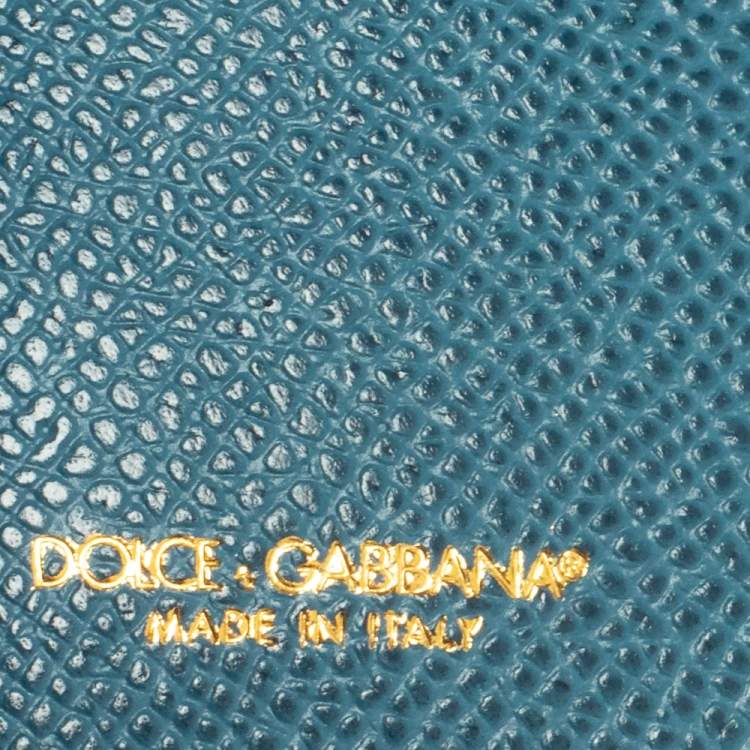 Pre Owned Dolce & Gabbana Blue Leather Passport Holder