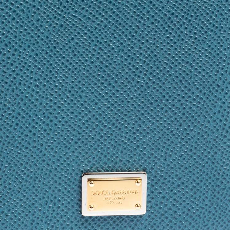 Pre Owned Dolce & Gabbana Blue Leather Passport Holder
