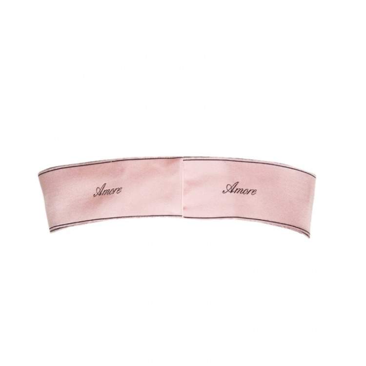 Pre Owned Dolce & Gabbana Pink Satin Amore Bow Belt S