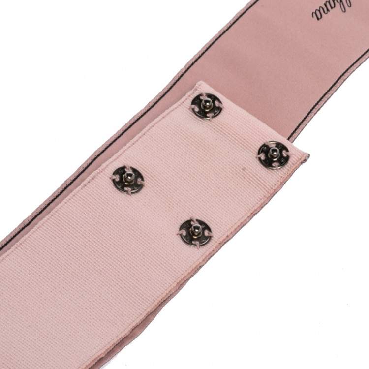 Pre Owned Dolce & Gabbana Pink Satin Amore Bow Belt S