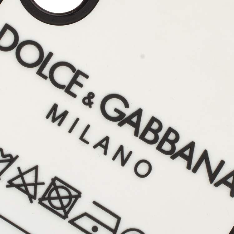Pre Owned Dolce & Gabbana White Rubber Care Label Detail iPhone XS Case