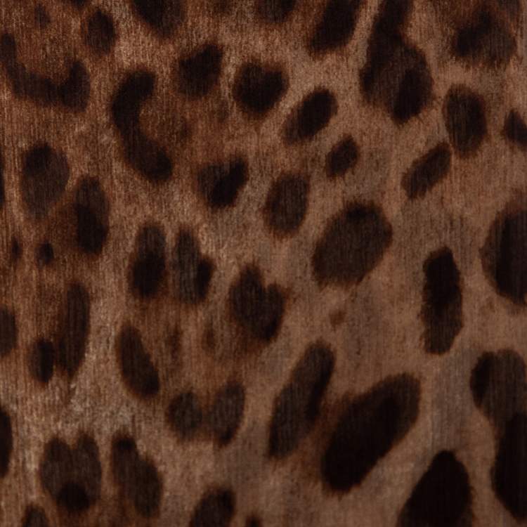 مملوكة مسبقًا Dolce & Gabbana Brown Animal Printed Silk Scarf