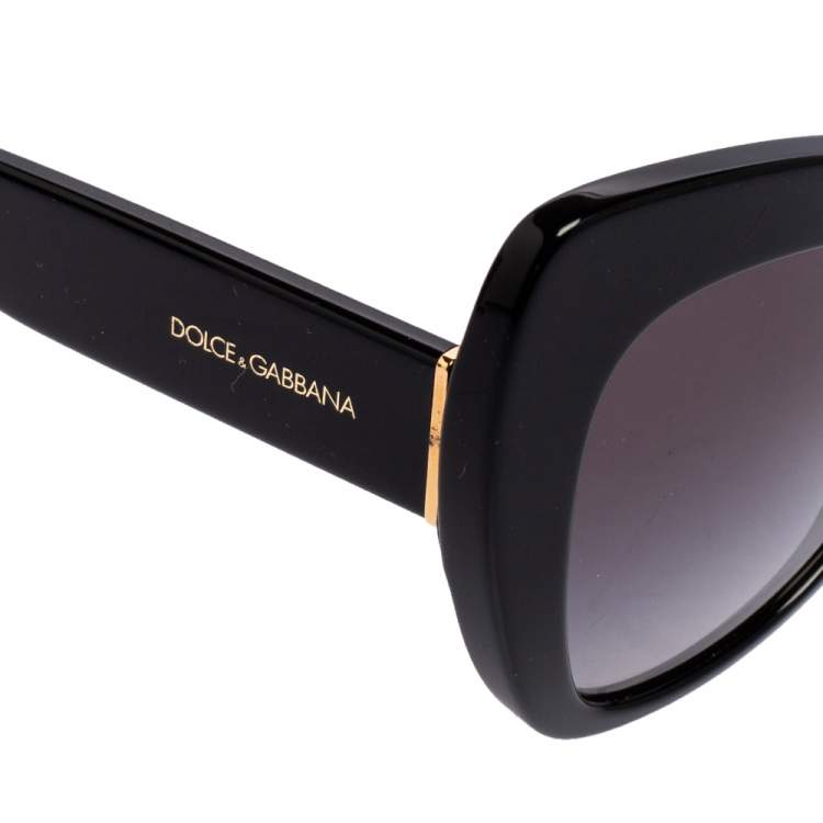 Pre Owned Dolce & Gabbana Black Acetate DG4319 Gradient Cat Eye Sunglasses