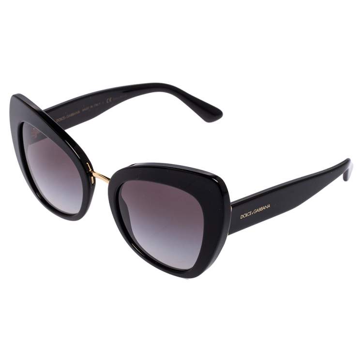Pre Owned Dolce & Gabbana Black Acetate DG4319 Gradient Cat Eye Sunglasses