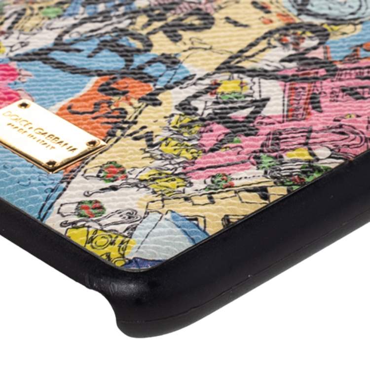 Pre Owned Dolce & Gabbana Multicolor Leather Marbella iPhone 6/6s Plus Cover