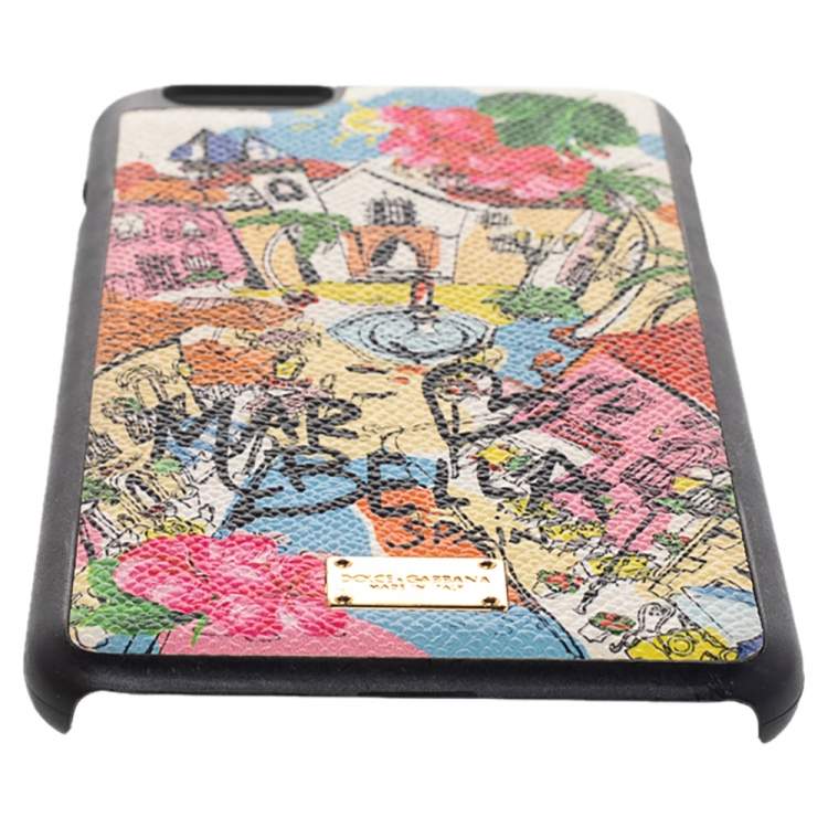 Pre Owned Dolce & Gabbana Multicolor Leather Marbella iPhone 6/6s Plus Cover