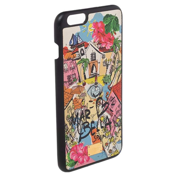Pre Owned Dolce & Gabbana Multicolor Leather Marbella iPhone 6/6s Plus Cover