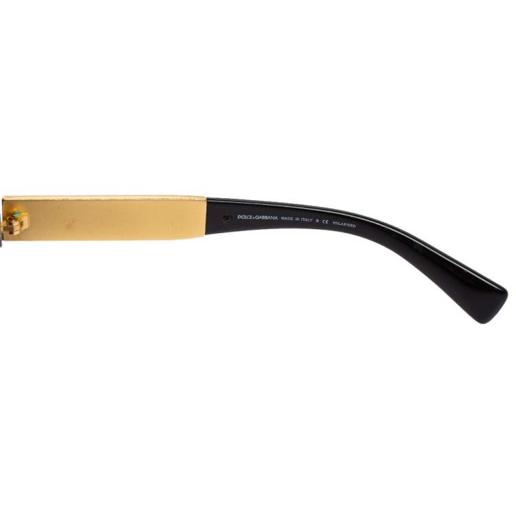 Pre Owned Dolce & Gabbana Black Acetate DG 4215 Polarized Cat Eye Sunglasses