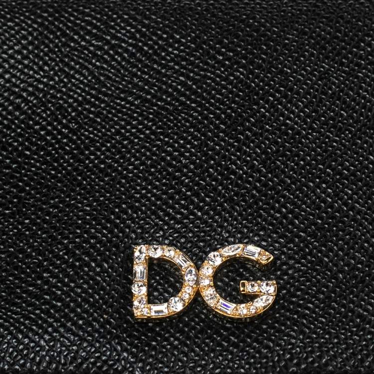 Pre Owned Dolce & Gabbana Black Leather iPhone X Chain Case 