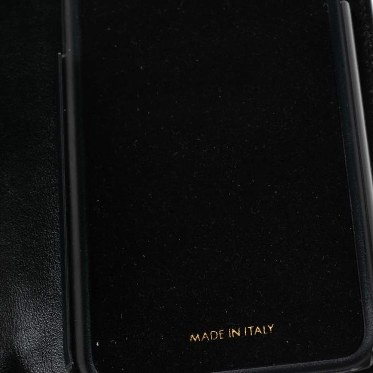 Pre Owned Dolce & Gabbana Black Leather iPhone X Chain Case 
