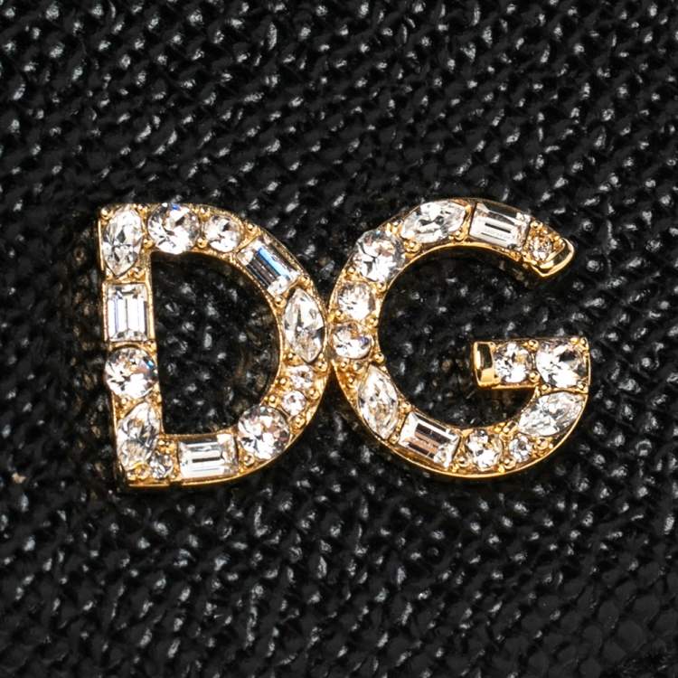 Pre Owned Dolce & Gabbana Black Leather iPhone X Chain Case 