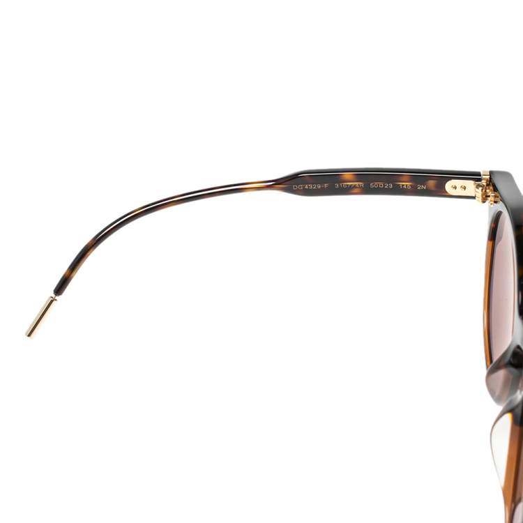 Pre Owned Dolce & Gabbana Brown Havana/Brown DG 4329-F Panthos Round Sunglasses