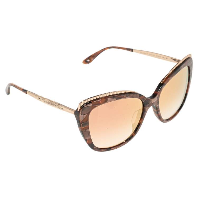 Dolce & Gabbana Pink Mosaic/ Rose Gold Mirrored DG4332 Cat-Eye Sunglasses  Dolce & Gabbana | TLC