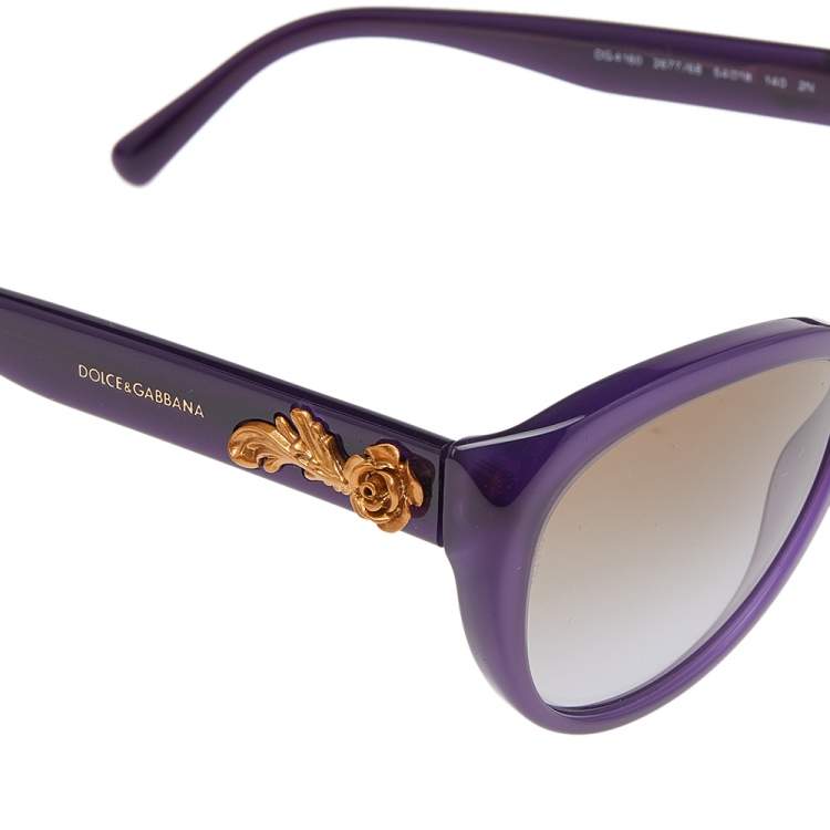 Pre Owned Dolce & Gabbana Purple/Brown Gradient DG 4160 Cat-Eye Sunglasses