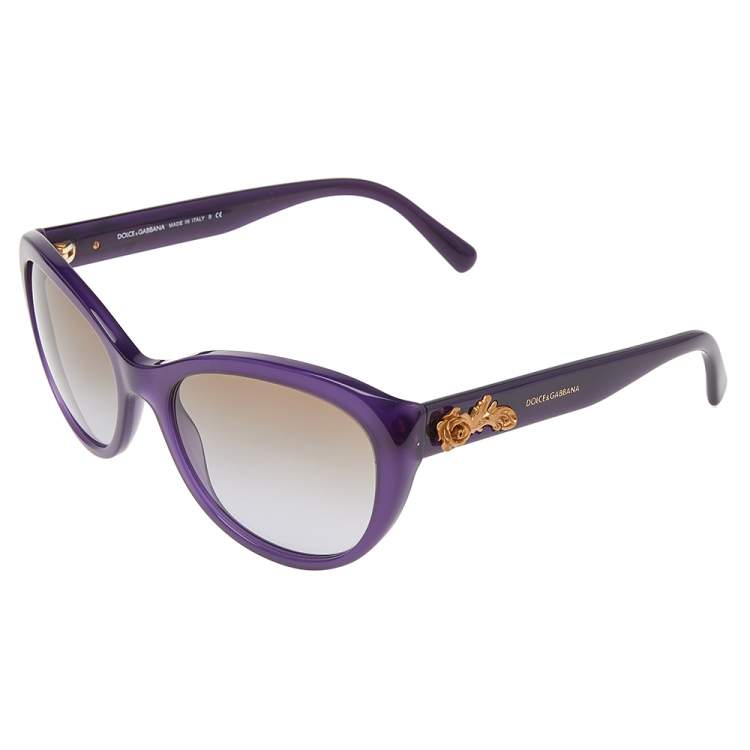 Pre Owned Dolce & Gabbana Purple/Brown Gradient DG 4160 Cat-Eye Sunglasses