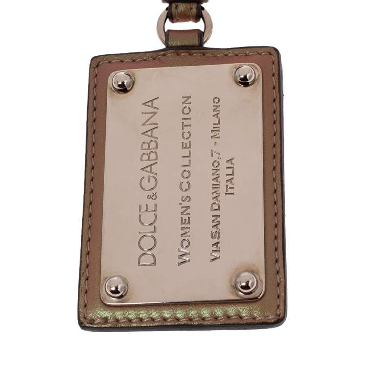 Pre Owned Dolce & Gabbana Multicolor Iridescent Leather Luggage Tag