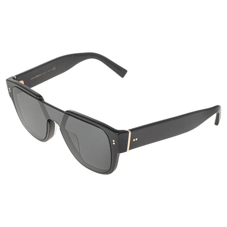 Pre Owned Dolce & Gabbana Black  Acetate DG4356-F Square Sunglasses