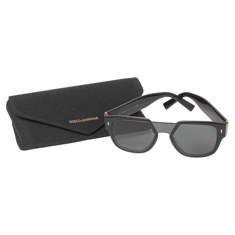 Pre Owned Dolce & Gabbana Black  Acetate DG4356-F Square Sunglasses